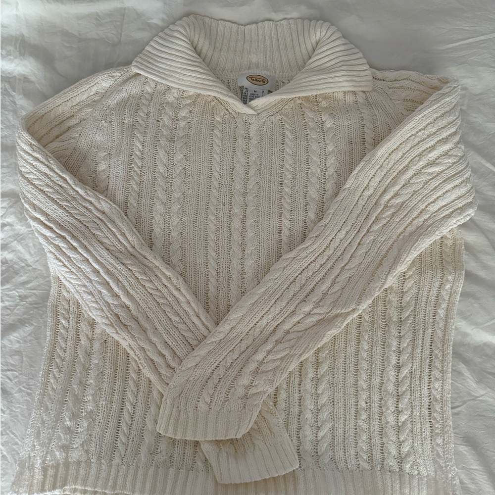 Talbot’s cable knit sweater. Size M. Color white